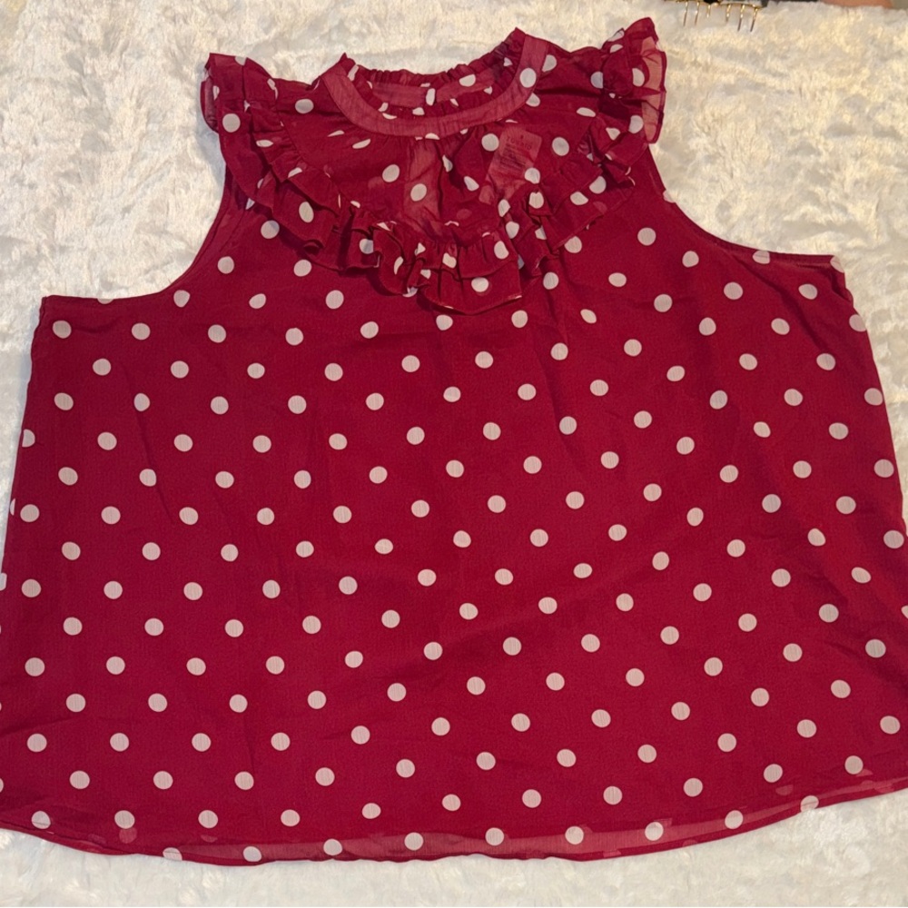 Torrid Burgundy Polka Dot Blouse